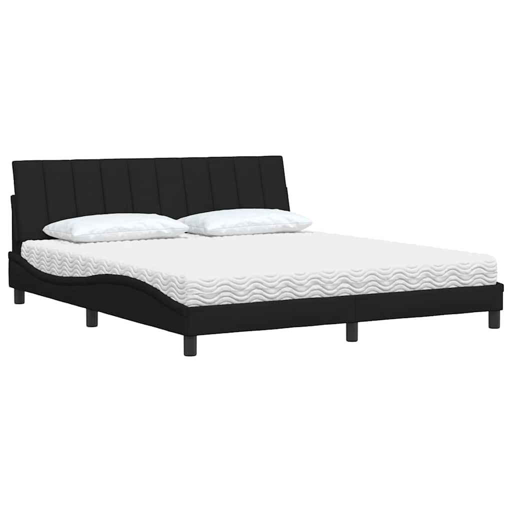 seng med madras Hanko 180x200 cm stof sort