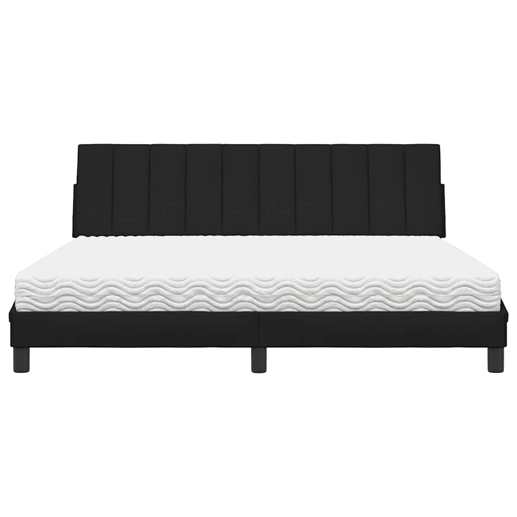 seng med madras Hanko 180x200 cm stof sort