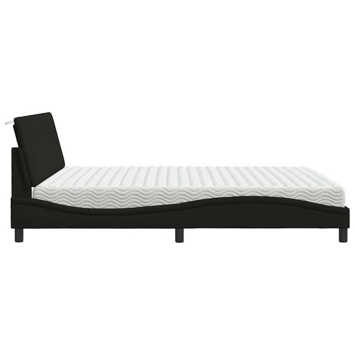 seng med madras Hanko 180x200 cm stof sort