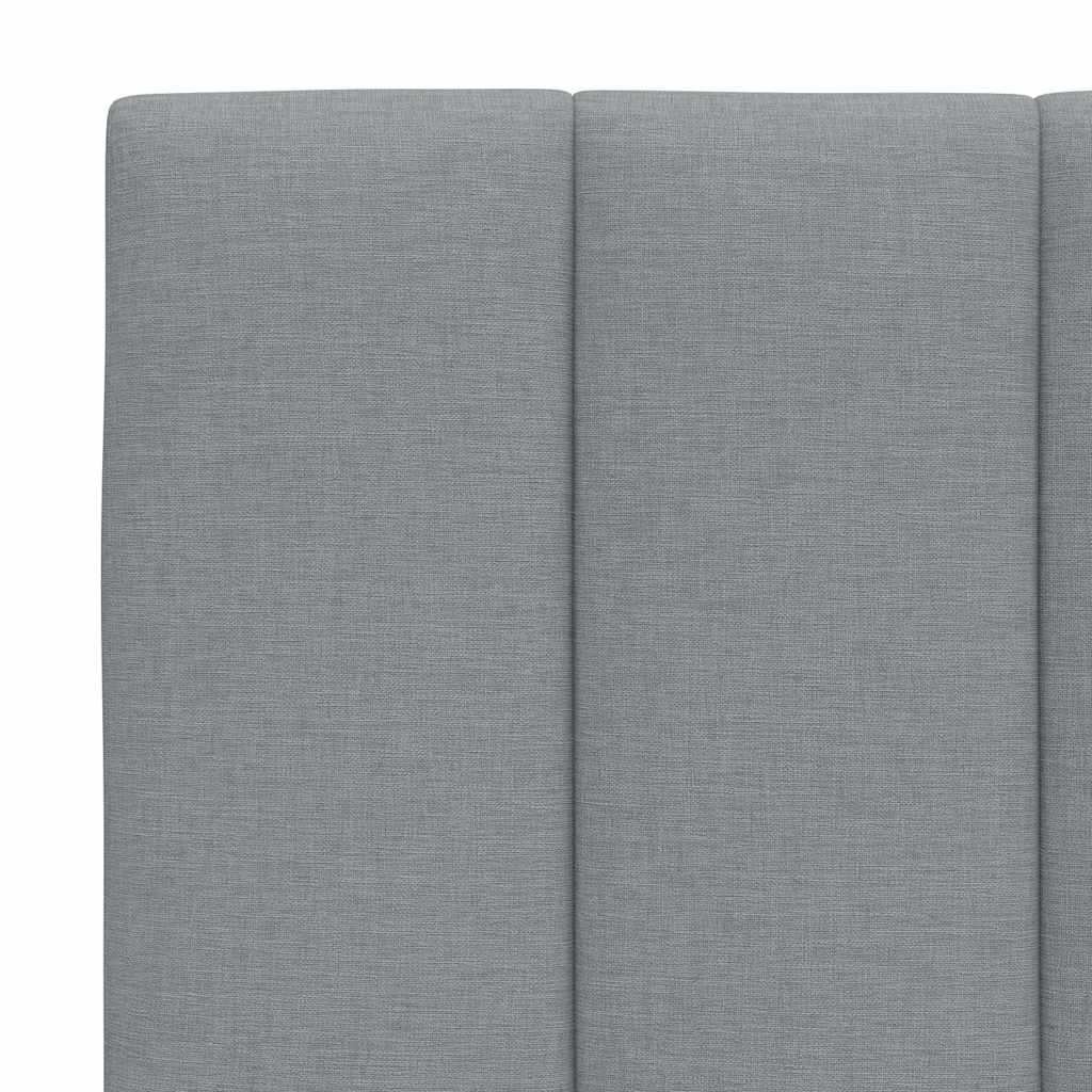 seng med madras Hanko 200x200 cm stof lysegrå