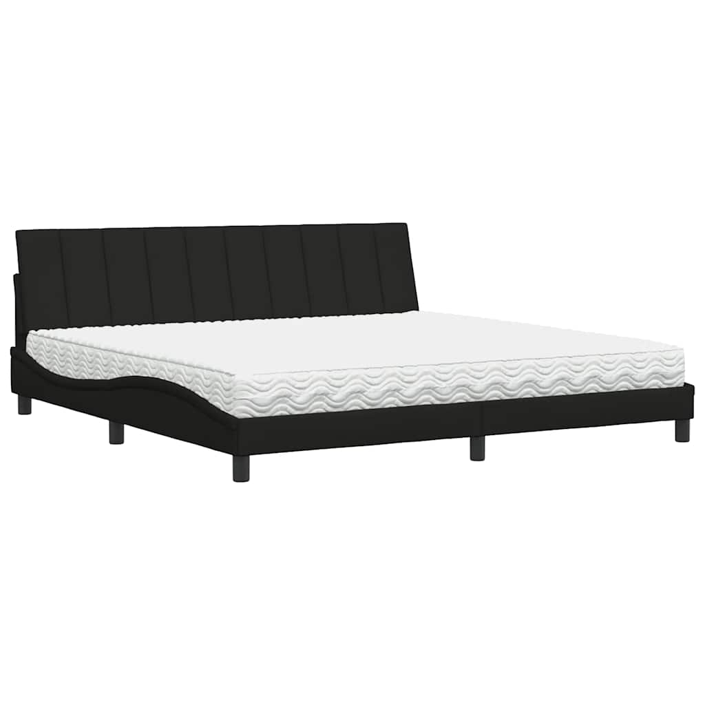seng med madras Hanko 200x200 cm stof sort