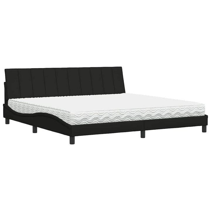 seng med madras Hanko 200x200 cm stof sort
