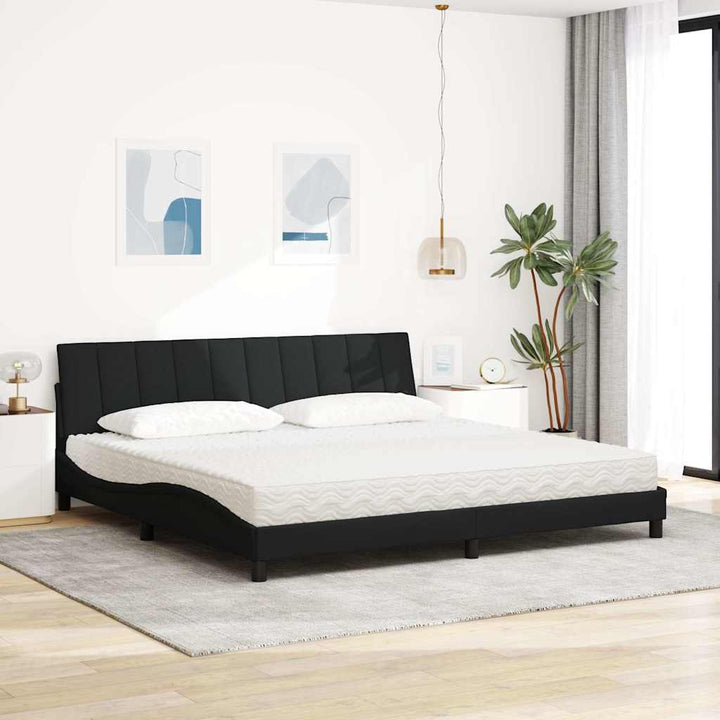 seng med madras Hanko 200x200 cm stof sort