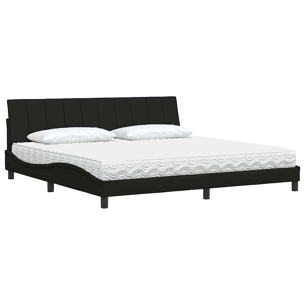 seng med madras Hanko 200x200 cm stof sort