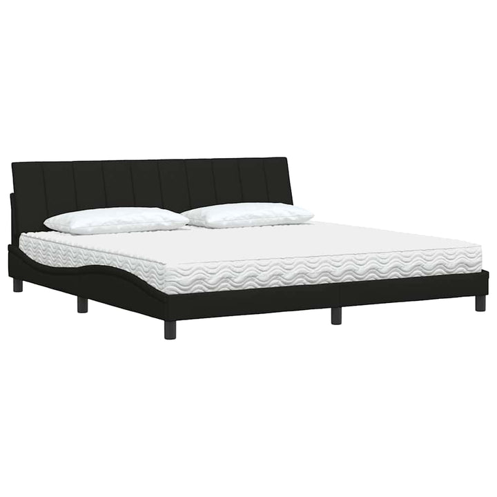 seng med madras Hanko 200x200 cm stof sort