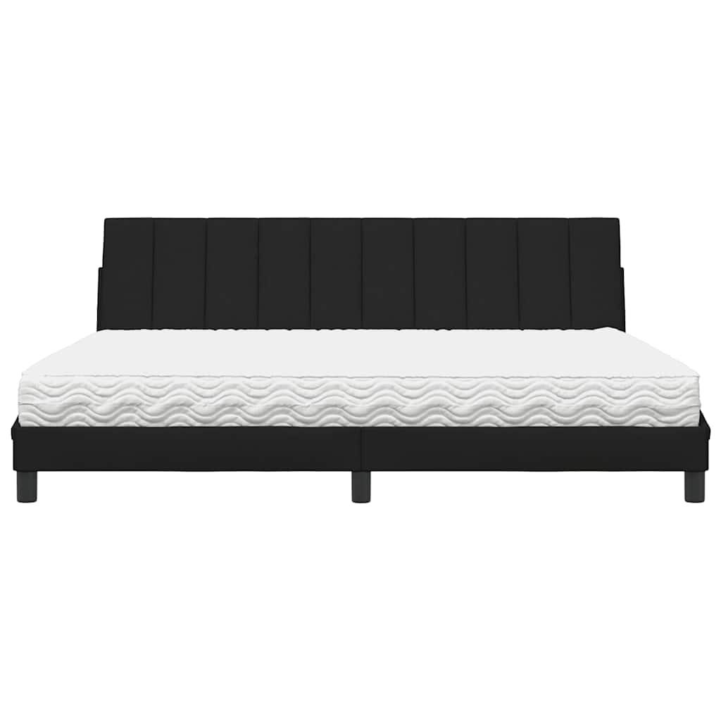 seng med madras Hanko 200x200 cm stof sort