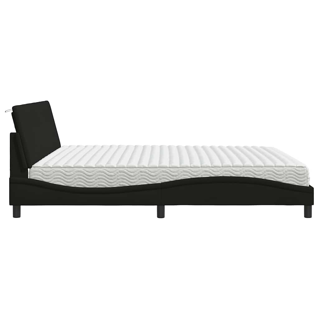 seng med madras Hanko 200x200 cm stof sort