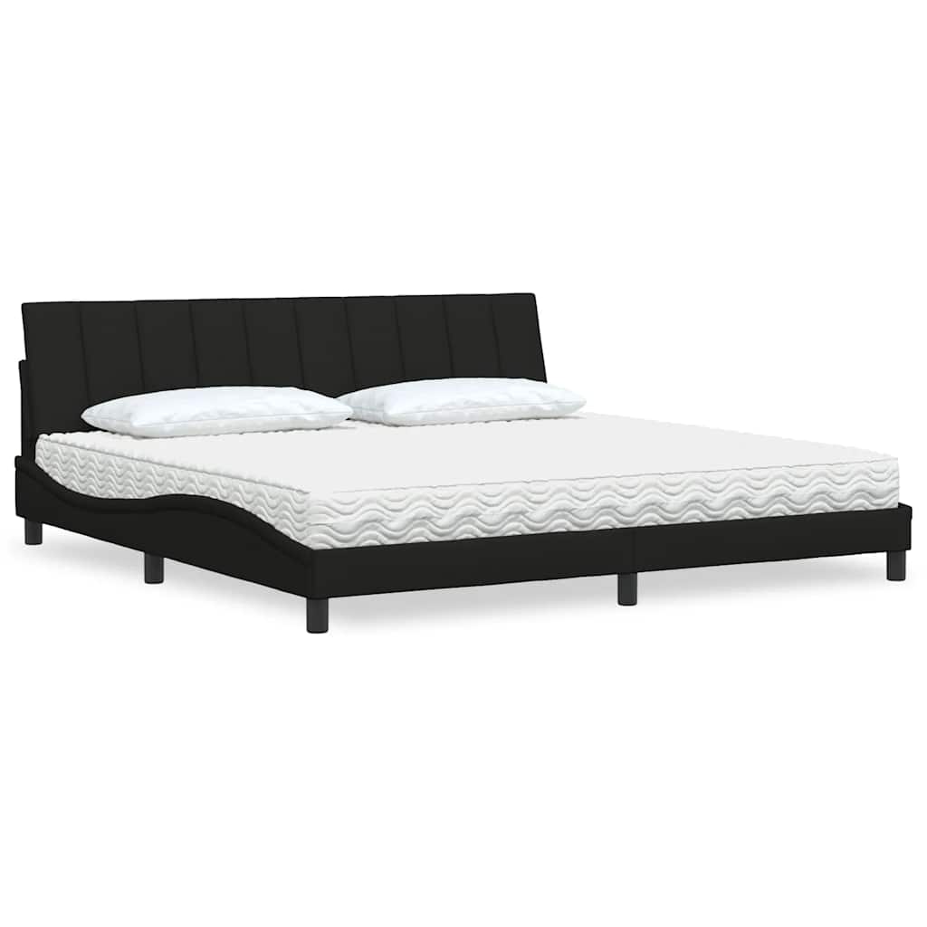seng med madras Hanko 200x200 cm stof sort