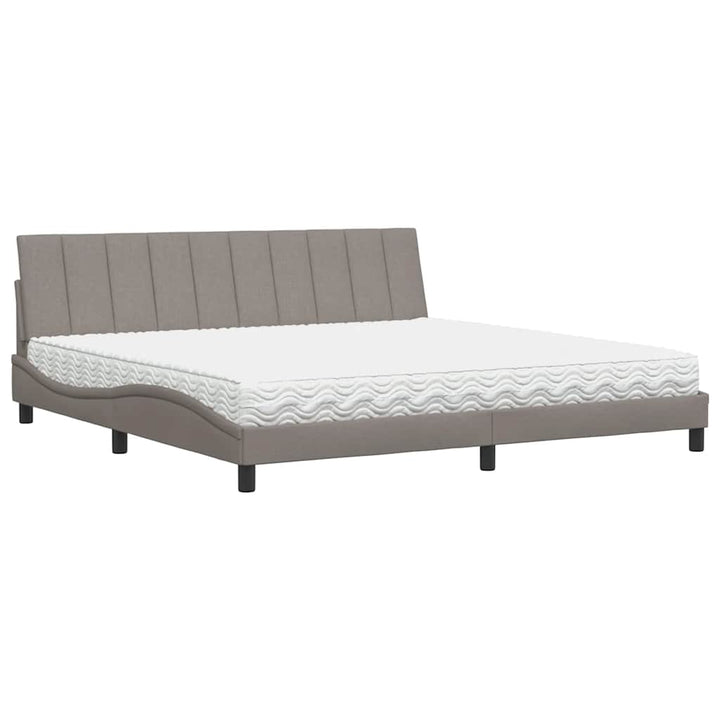 seng med madras Hanko 200x200 cm stof gråbrun