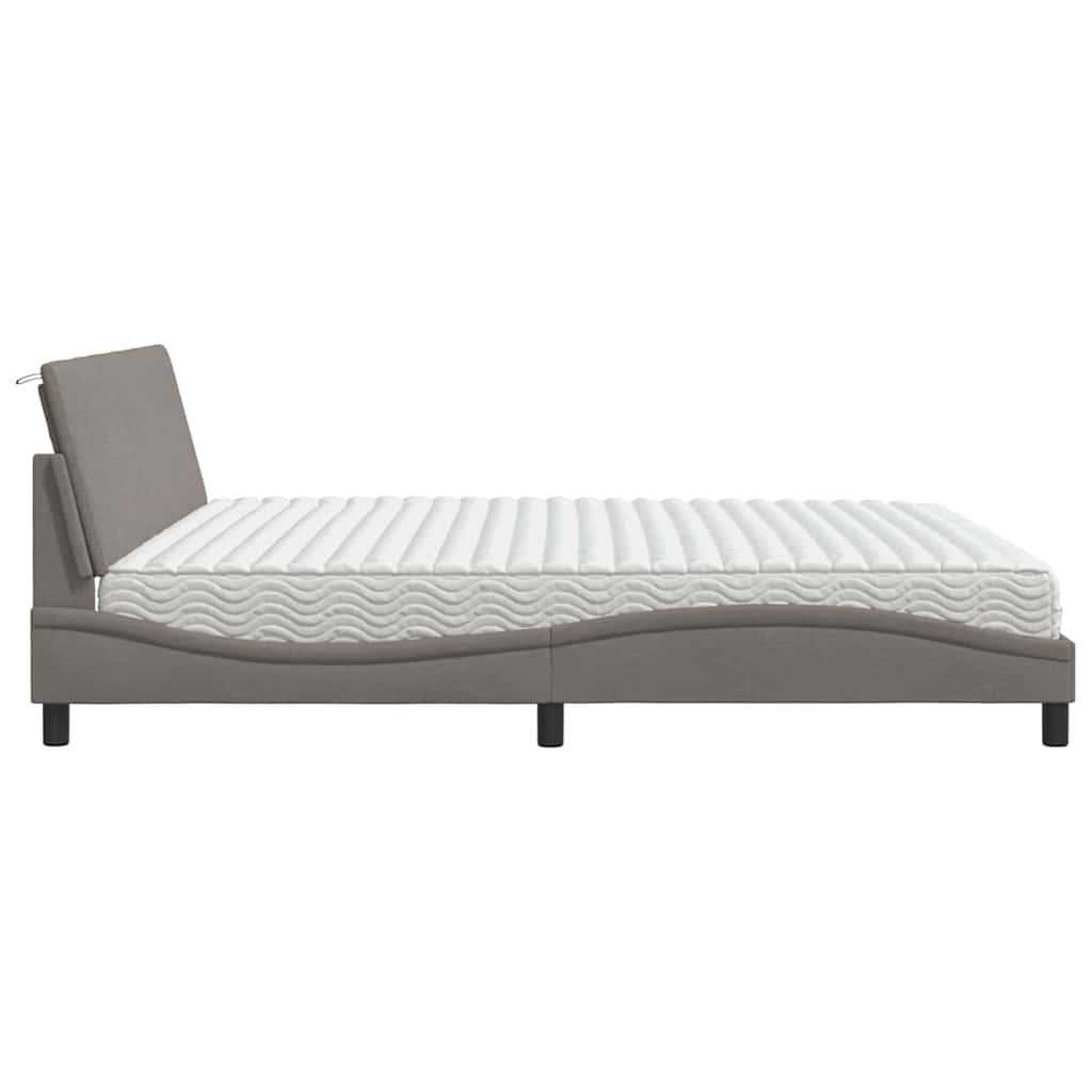 seng med madras Hanko 200x200 cm stof gråbrun