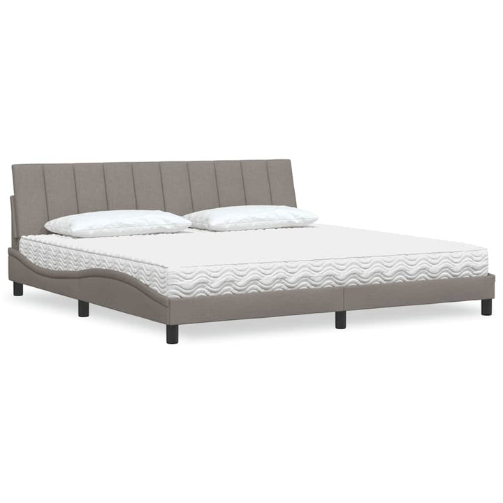 seng med madras Hanko 200x200 cm stof gråbrun
