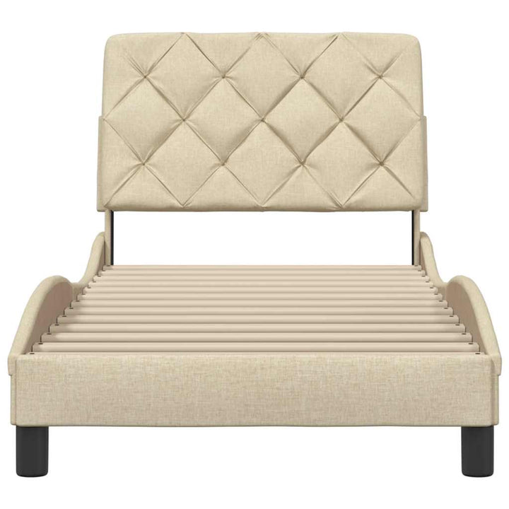 sengeramme uden madras 80x200 cm stof cremefarvet