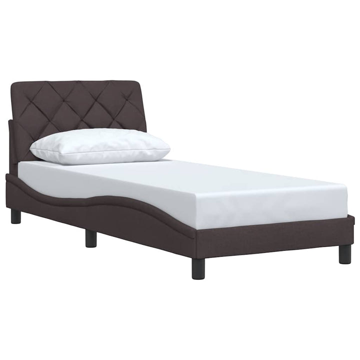 Sengeramme uden madras Mørkebrun 90x190 cm Stof