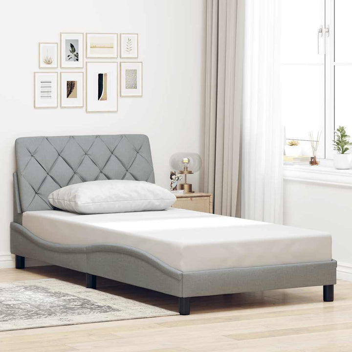 Sengeramme uden madras Lysegrå 100x200 cm Stof