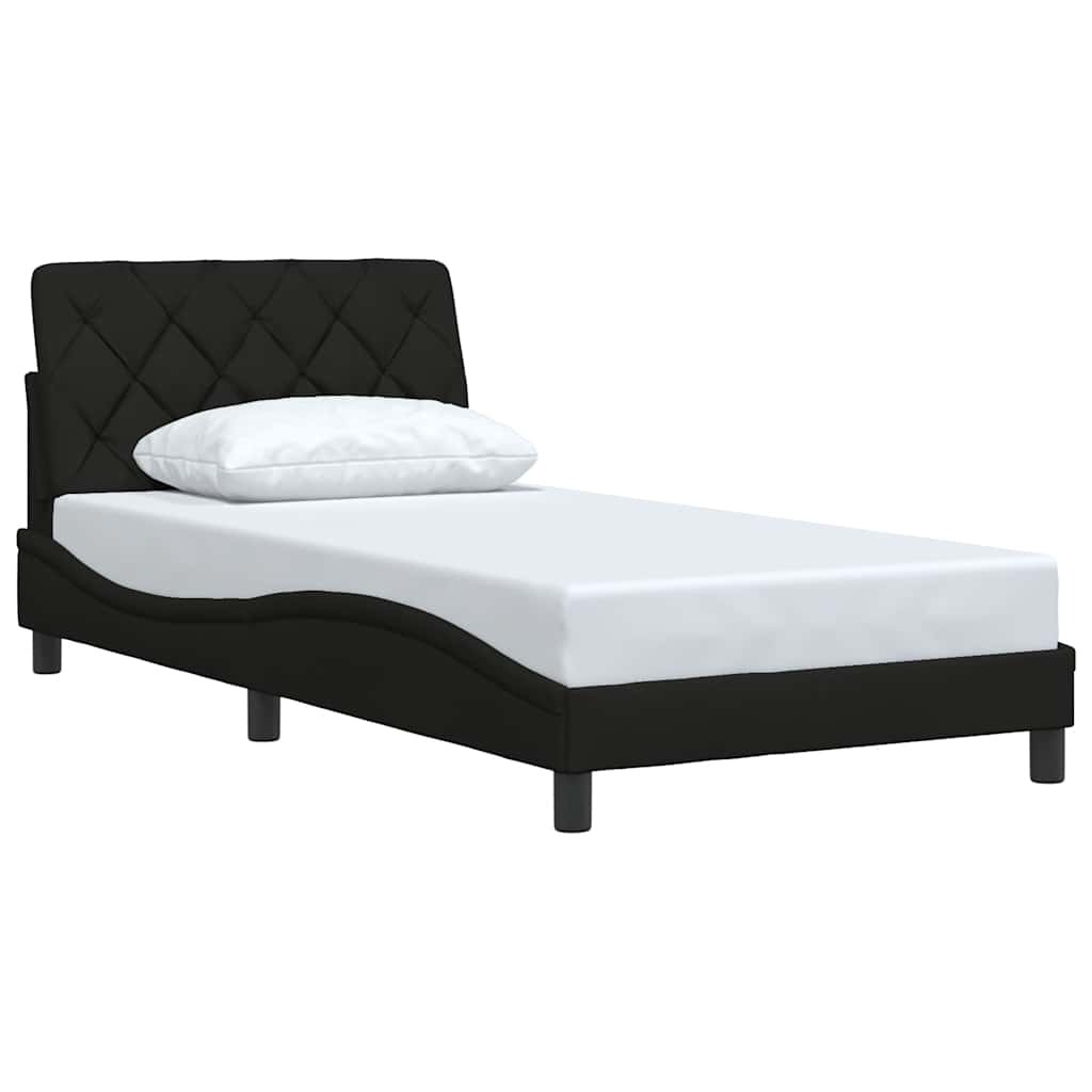 Sengeramme uden madras Sort 100x200 cm Stof