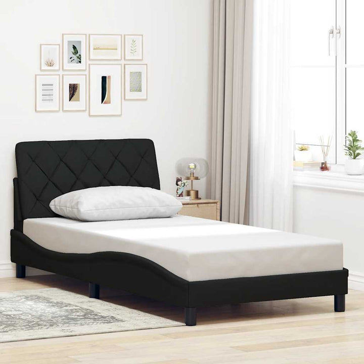 Sengeramme uden madras Sort 100x200 cm Stof