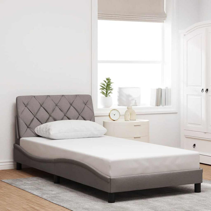 Sengeramme uden madras Taupe 100x200 cm Stof