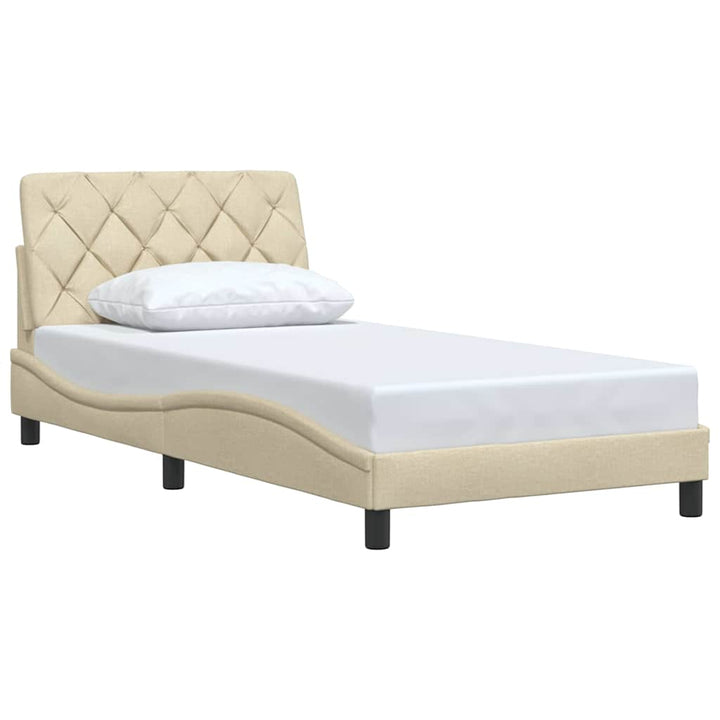 Sengeramme uden madras Creme 100x200 cm Stof
