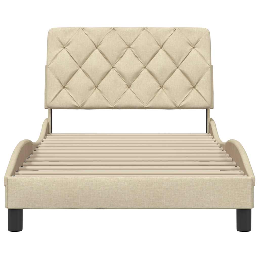 Sengeramme uden madras Creme 100x200 cm Stof