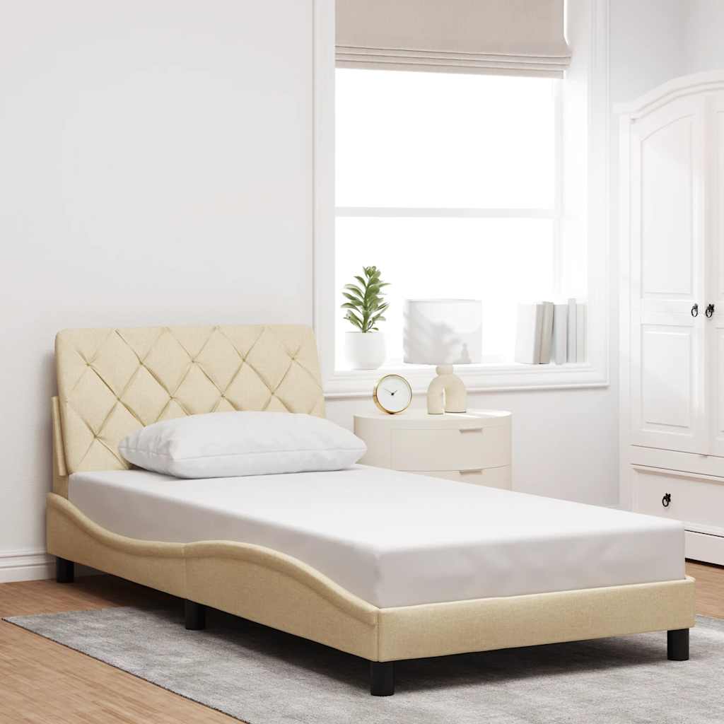 Sengeramme uden madras Creme 100x200 cm Stof