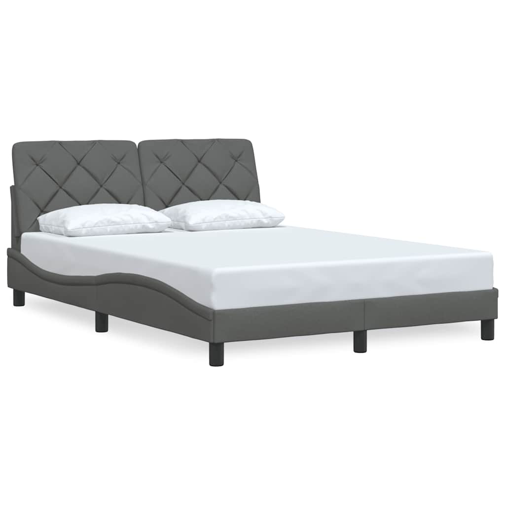 Sengeramme uden madras Mørkegrå 120x200 cm Stof