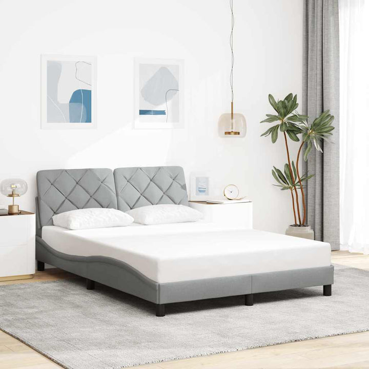 sengeramme uden madras 140x190 cm stof lysegrå