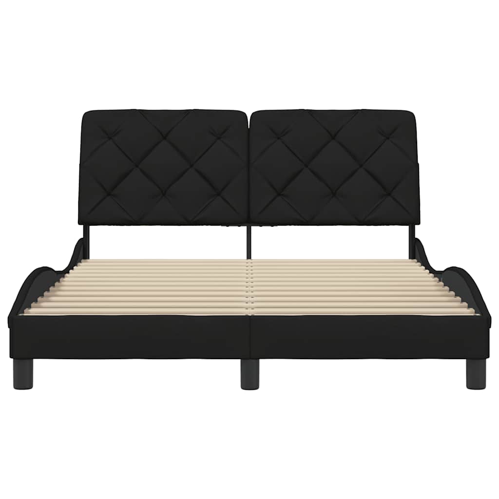 sengeramme uden madras 140x190 cm stof sort