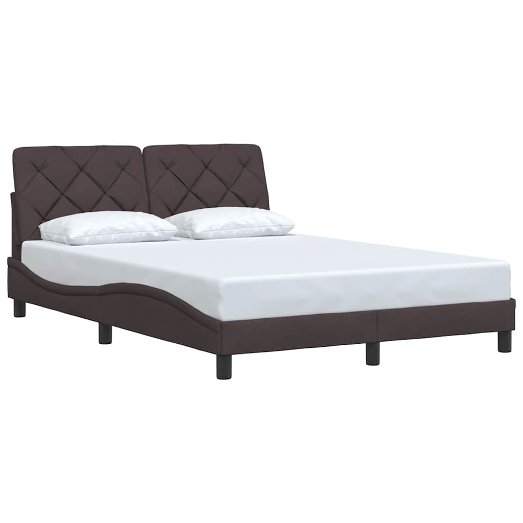 sengeramme uden madras 140x190 cm stof mørkebrun