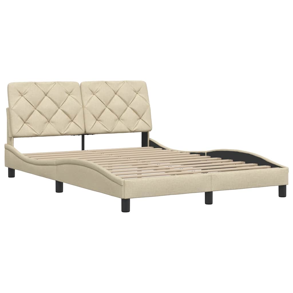 sengeramme uden madras 140x190 cm stof cremefarvet