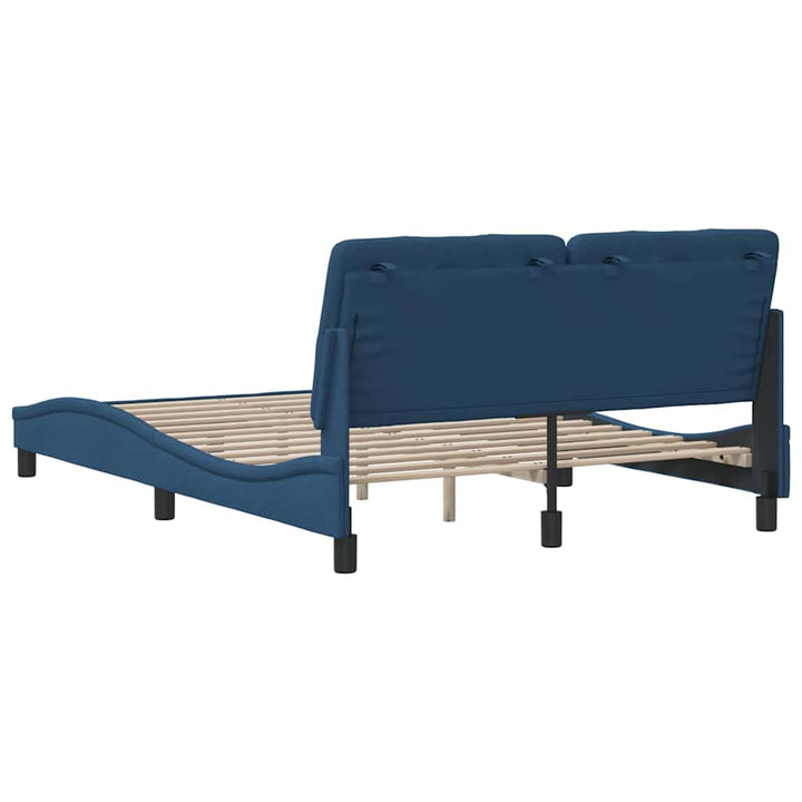 sengeramme uden madras 140x190 cm stof blå