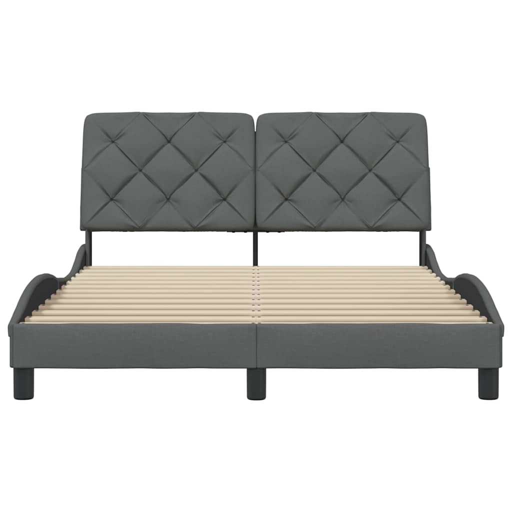 sengeramme uden madras 140x200 cm stof mørkegrå