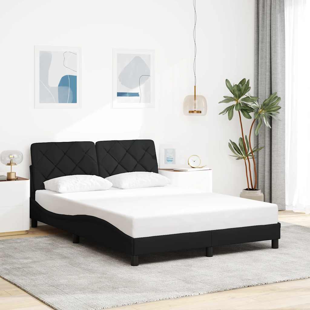 sengeramme uden madras 140x200 cm stof sort
