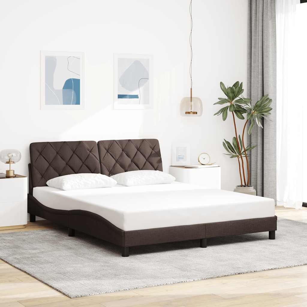 sengeramme uden madras 160x200 cm stof mørkebrun