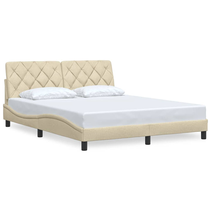 sengeramme uden madras 160x200 cm stof cremefarvet