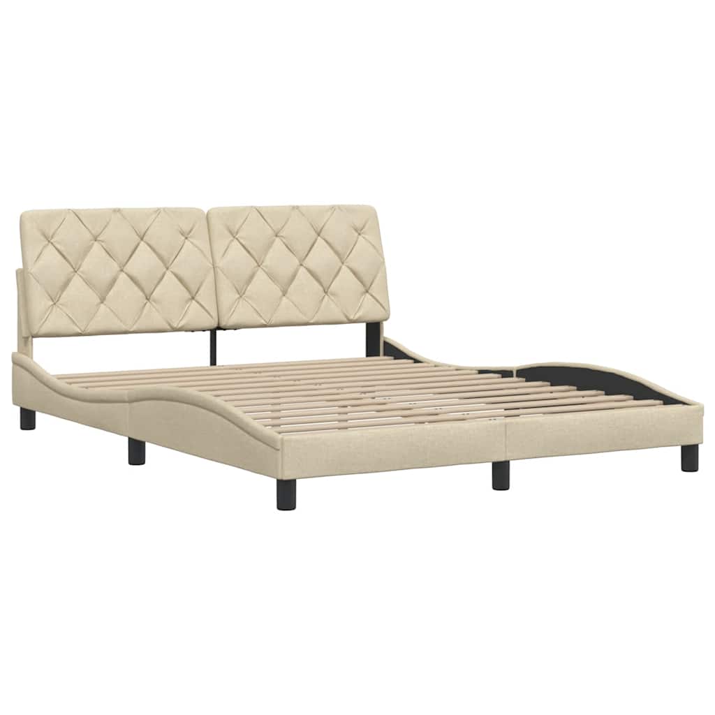 sengeramme uden madras 160x200 cm stof cremefarvet