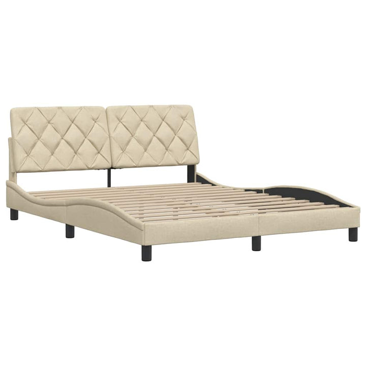 sengeramme uden madras 160x200 cm stof cremefarvet