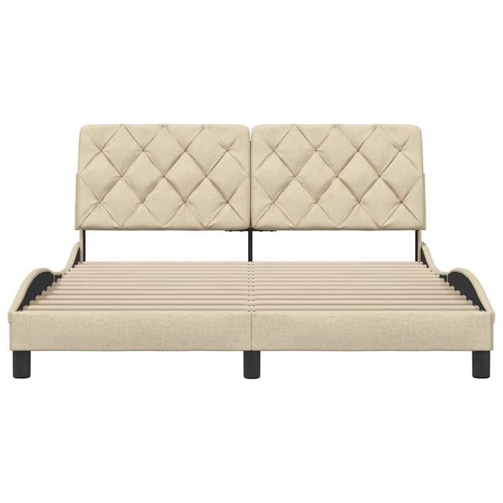 sengeramme uden madras 160x200 cm stof cremefarvet