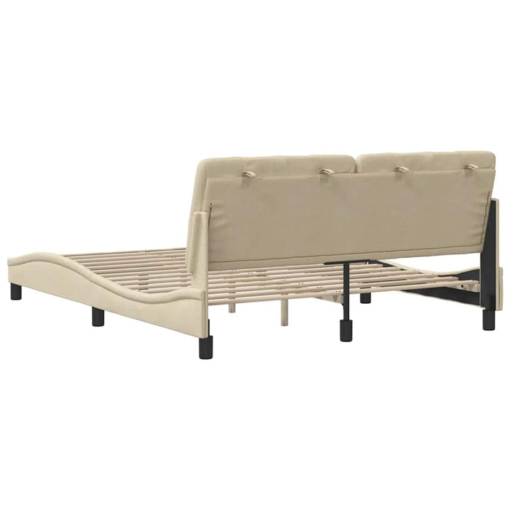 sengeramme uden madras 160x200 cm stof cremefarvet