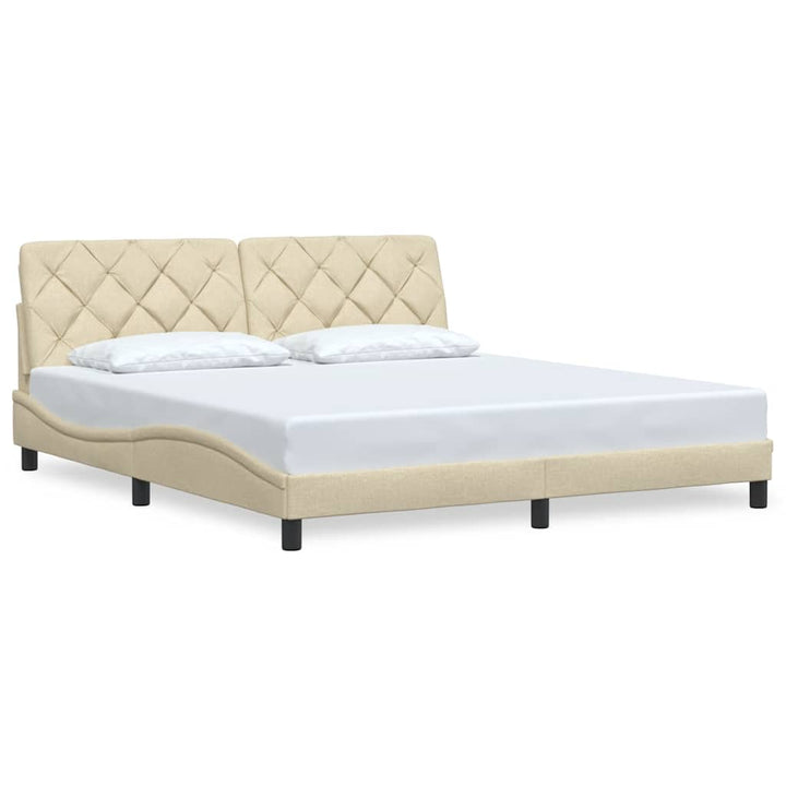 sengeramme uden madras 180x200 cm stof cremefarvet