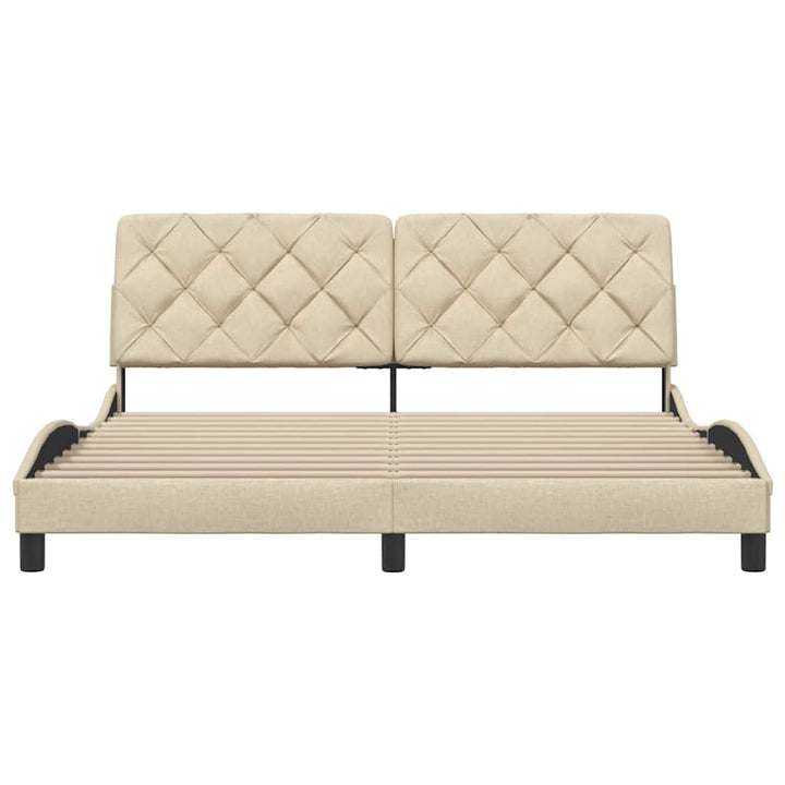 sengeramme uden madras 180x200 cm stof cremefarvet