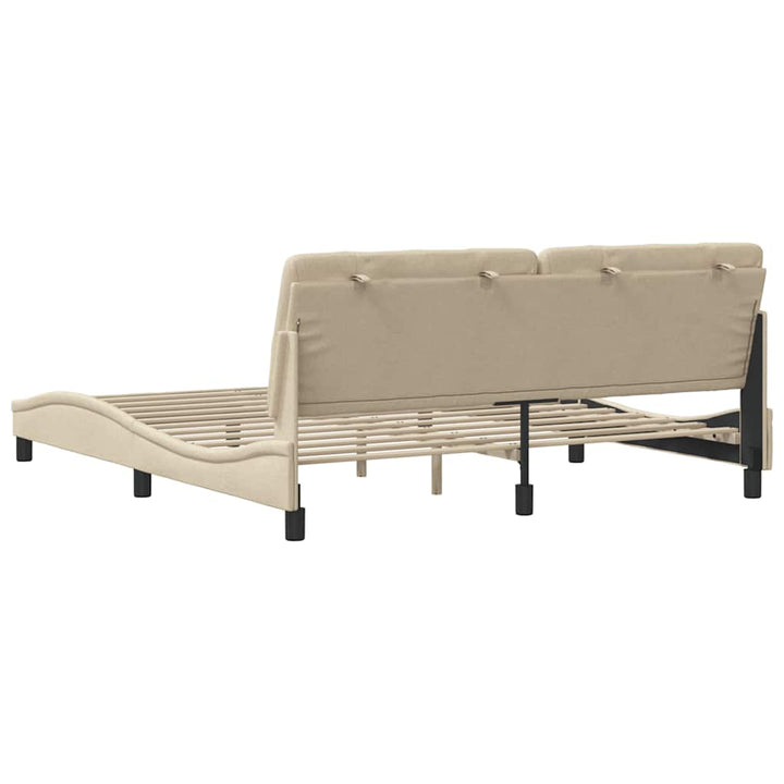 sengeramme uden madras 180x200 cm stof cremefarvet