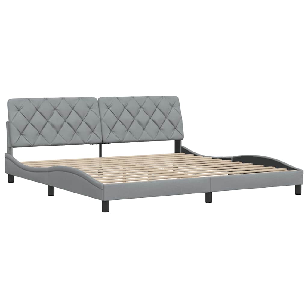 sengeramme uden madras 200x200 cm stof lysegrå