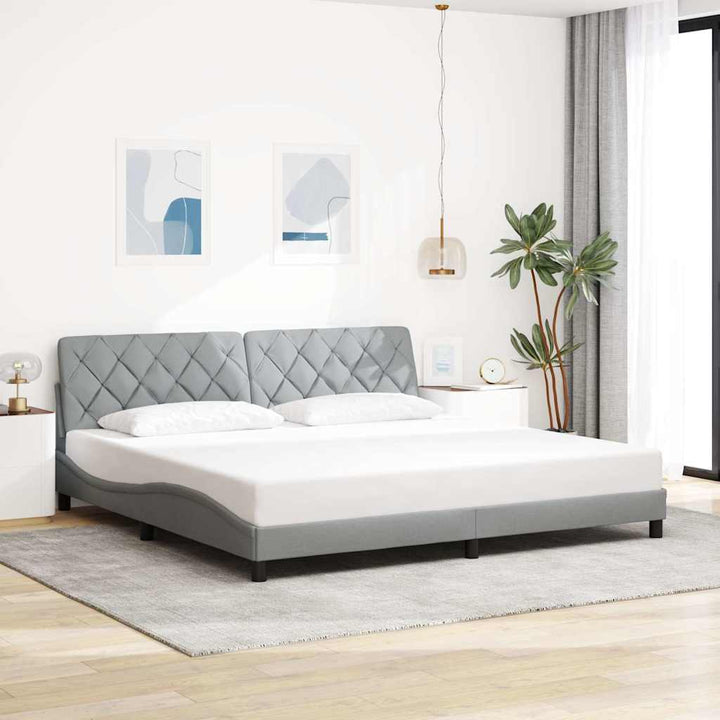 sengeramme uden madras 200x200 cm stof lysegrå
