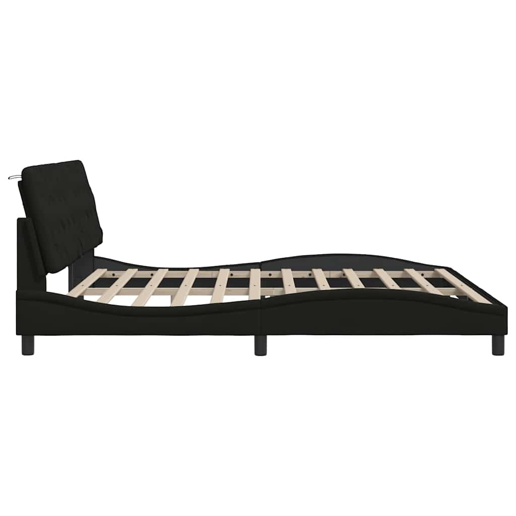 sengeramme uden madras 200x200 cm stof sort
