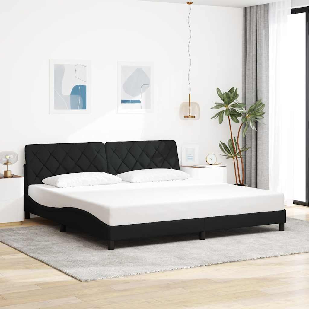 sengeramme uden madras 200x200 cm stof sort