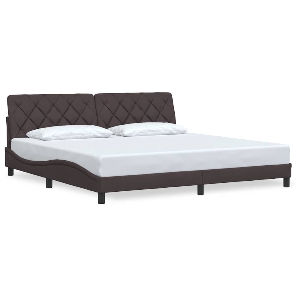 sengeramme uden madras 200x200 cm stof mørkebrun