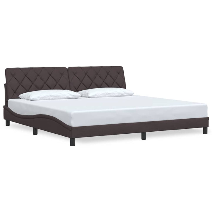 sengeramme uden madras 200x200 cm stof mørkebrun