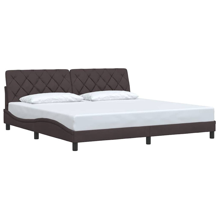 sengeramme uden madras 200x200 cm stof mørkebrun