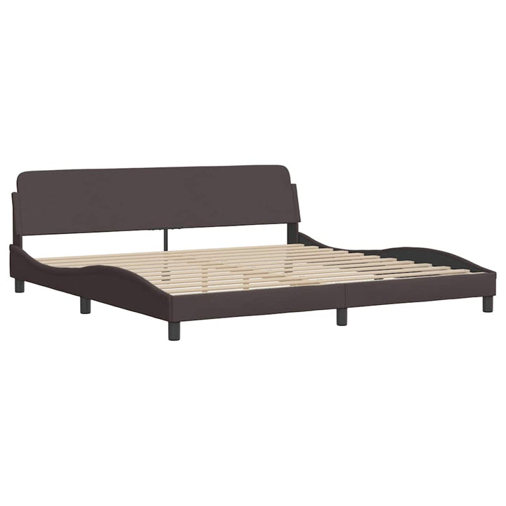 sengeramme uden madras 200x200 cm stof mørkebrun