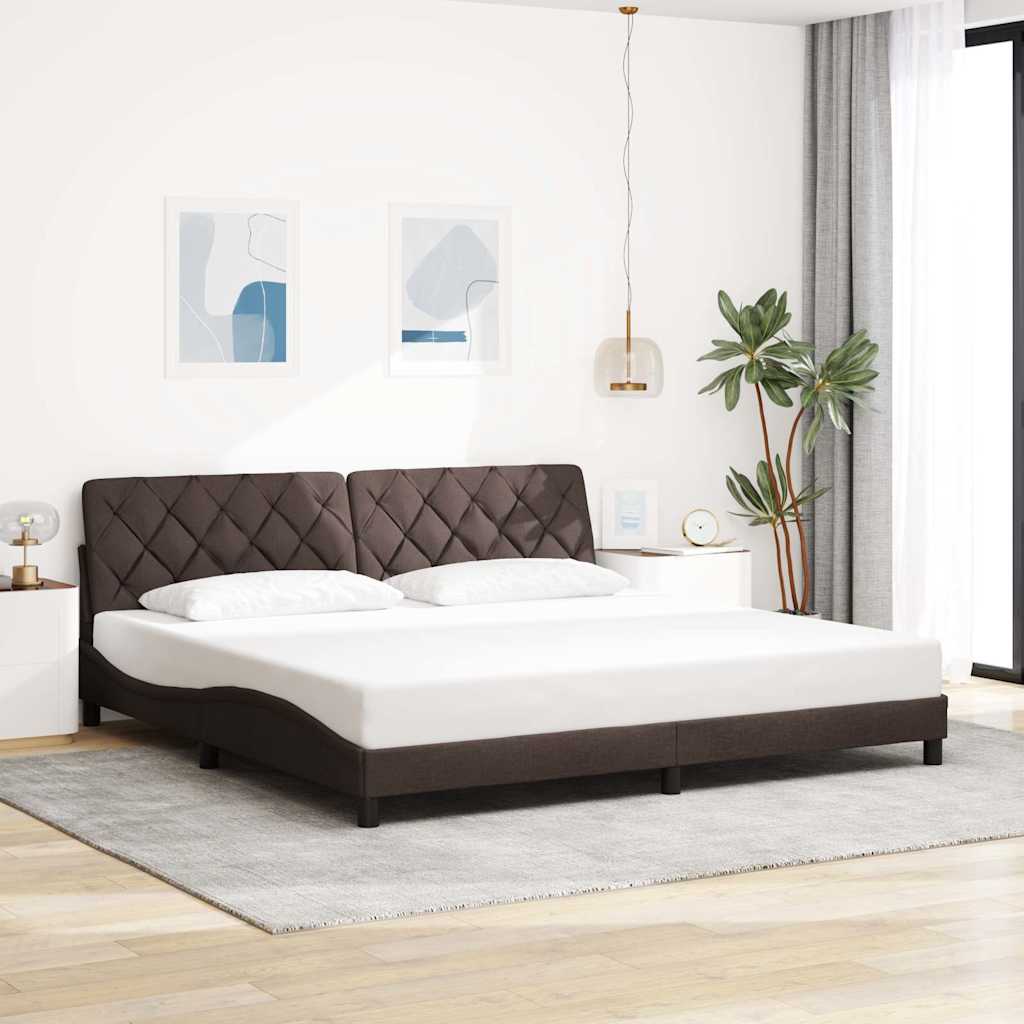 sengeramme uden madras 200x200 cm stof mørkebrun
